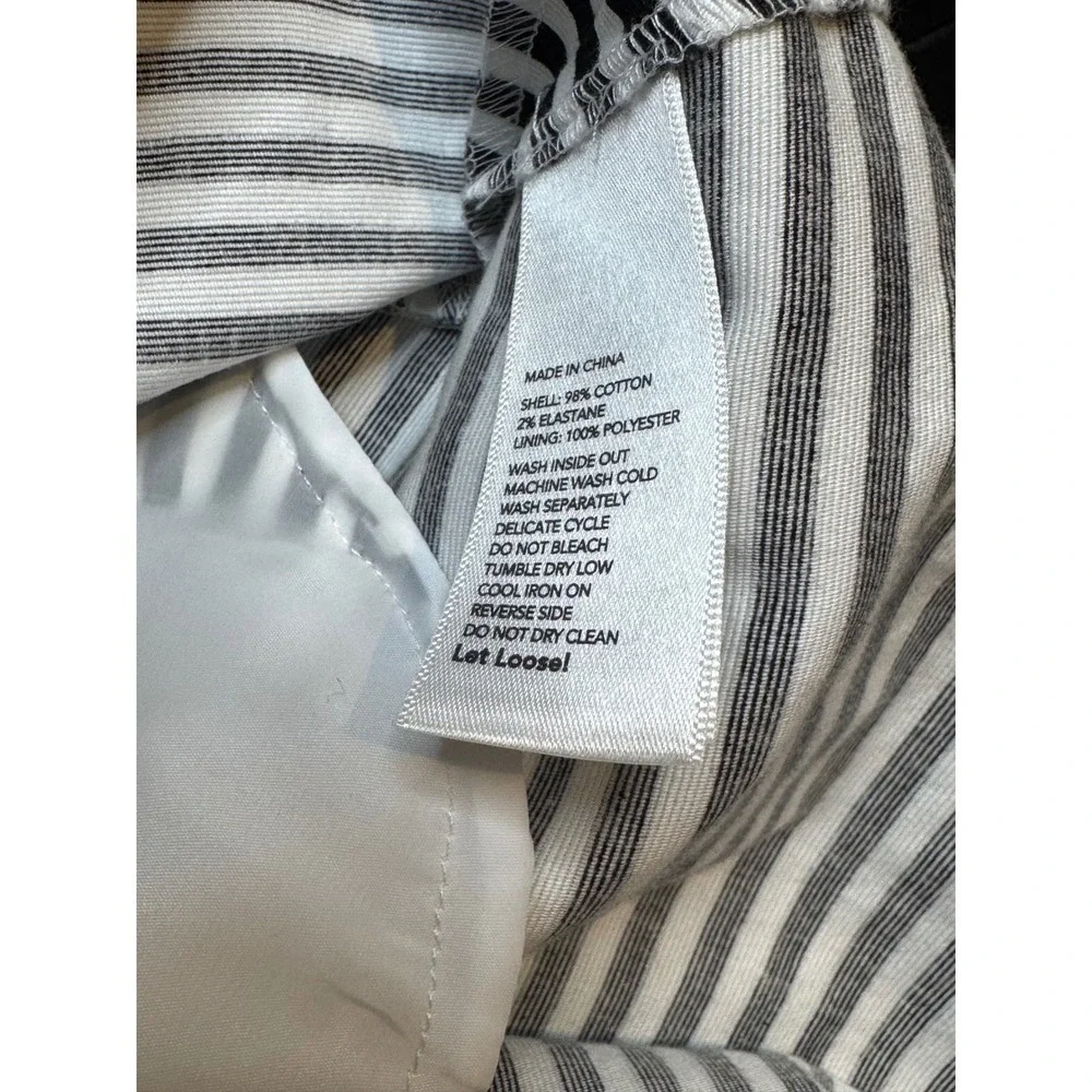 Kate Spade Saturday Black White Stripe Fit Flare Sleeveless Dress Size‎ 2